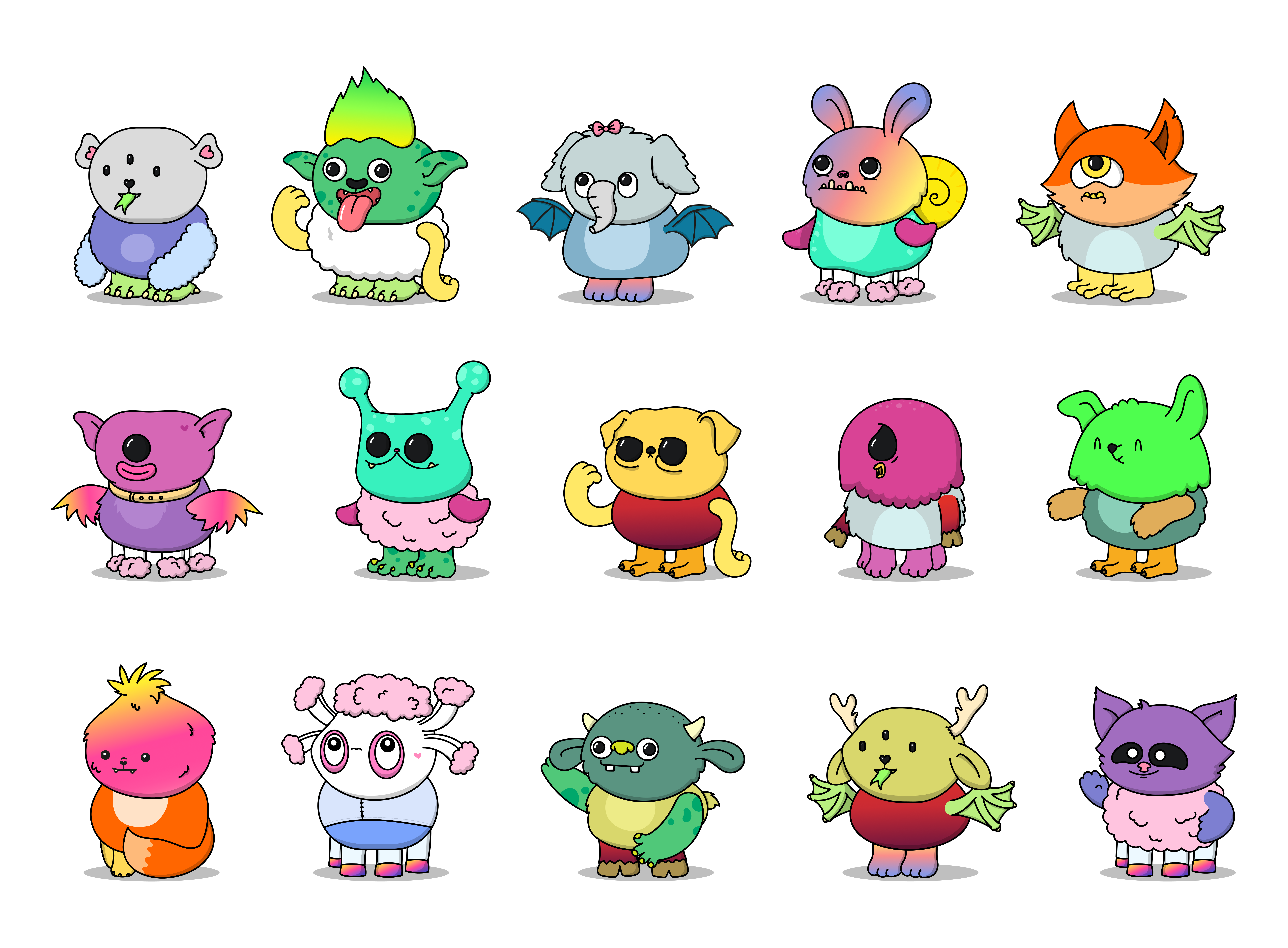 Random character combinations, first sheet