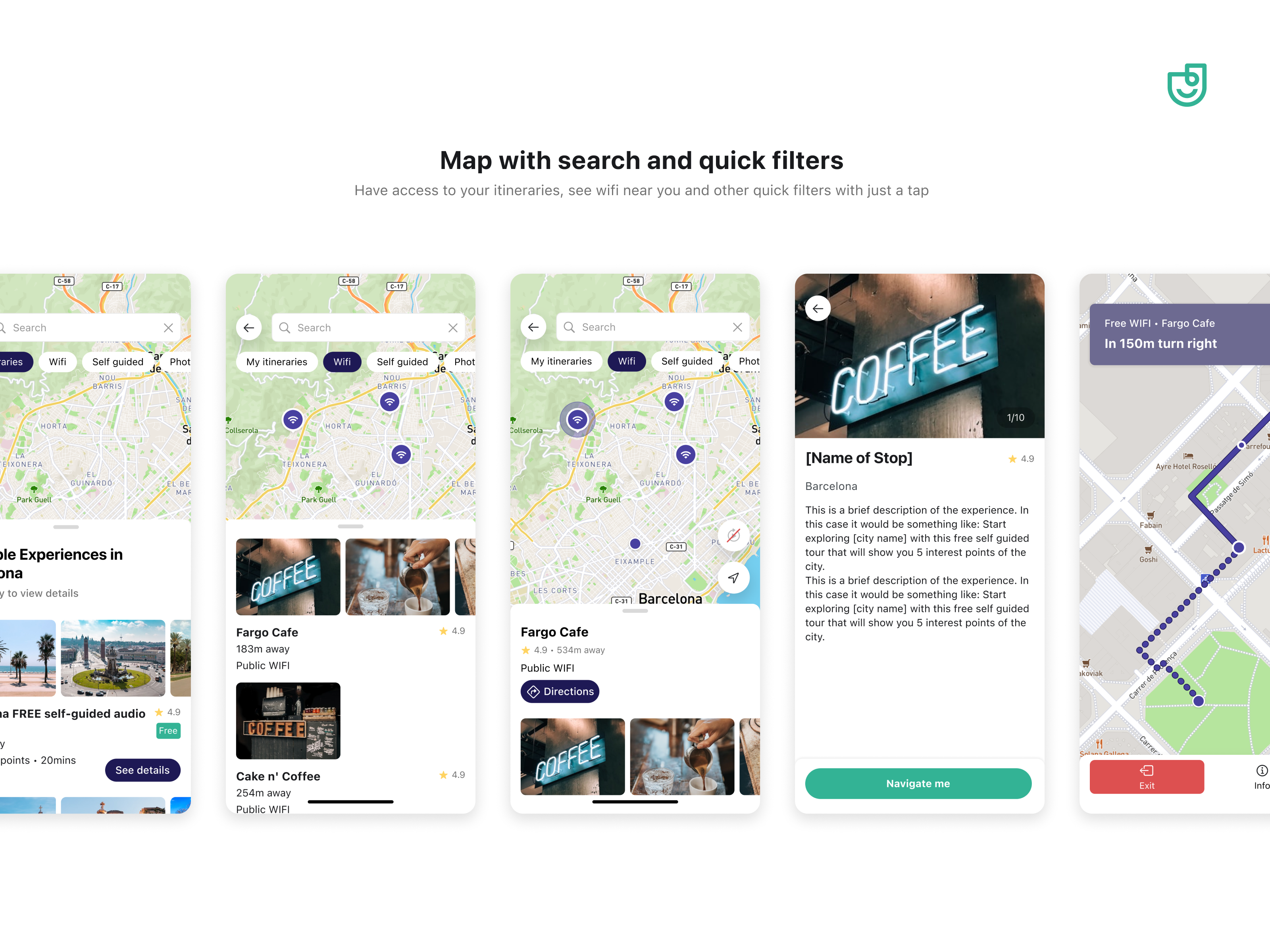 Map quick filters and audio player