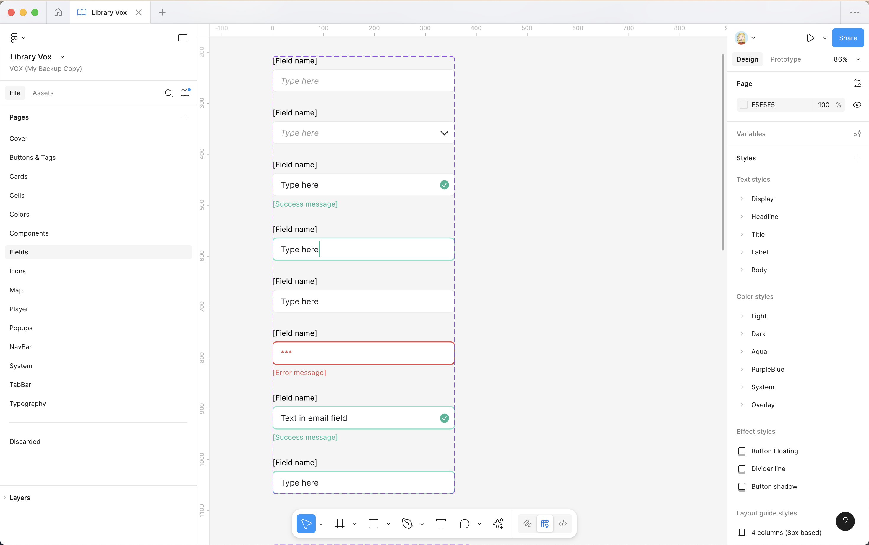 Design styles and variables in Figma